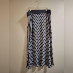 Lane Bryant Chevron A-Line Skirt in Gray and Blue